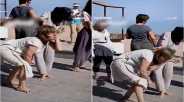 مشاهد غريبة بمصر.. سياح أجانب يثيرون الجدل بحركات تشبه شخصيات الزومبي في الشارع